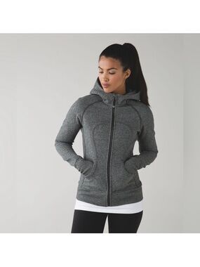 Lululemon Full-Zip Scuba HoodieHeathered speckled black dark grey 12